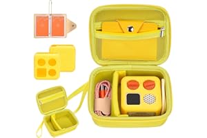 YouKnow Hard Case and Silicone Cover for Yoto Mini Player, Kids Audio Music Accessory with Card Case Holder for up to 10 Cards (Yellow)