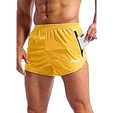Pudolla Men’s Running Shorts 3 Inch Quick Dry Gym Athletic Workout Shorts for Men with Zipper Pockets