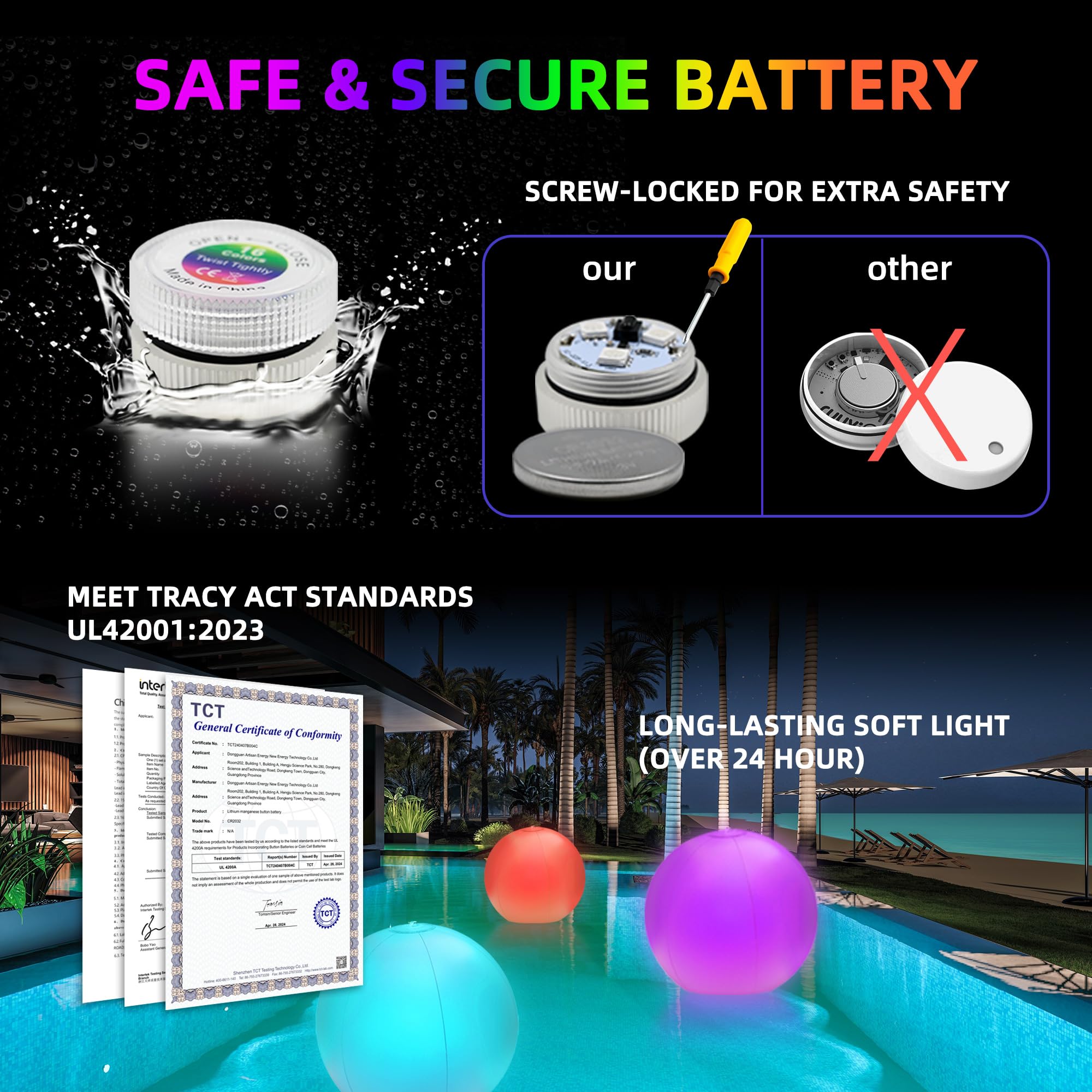 4 Pack LED Light Up Beach Ball 16