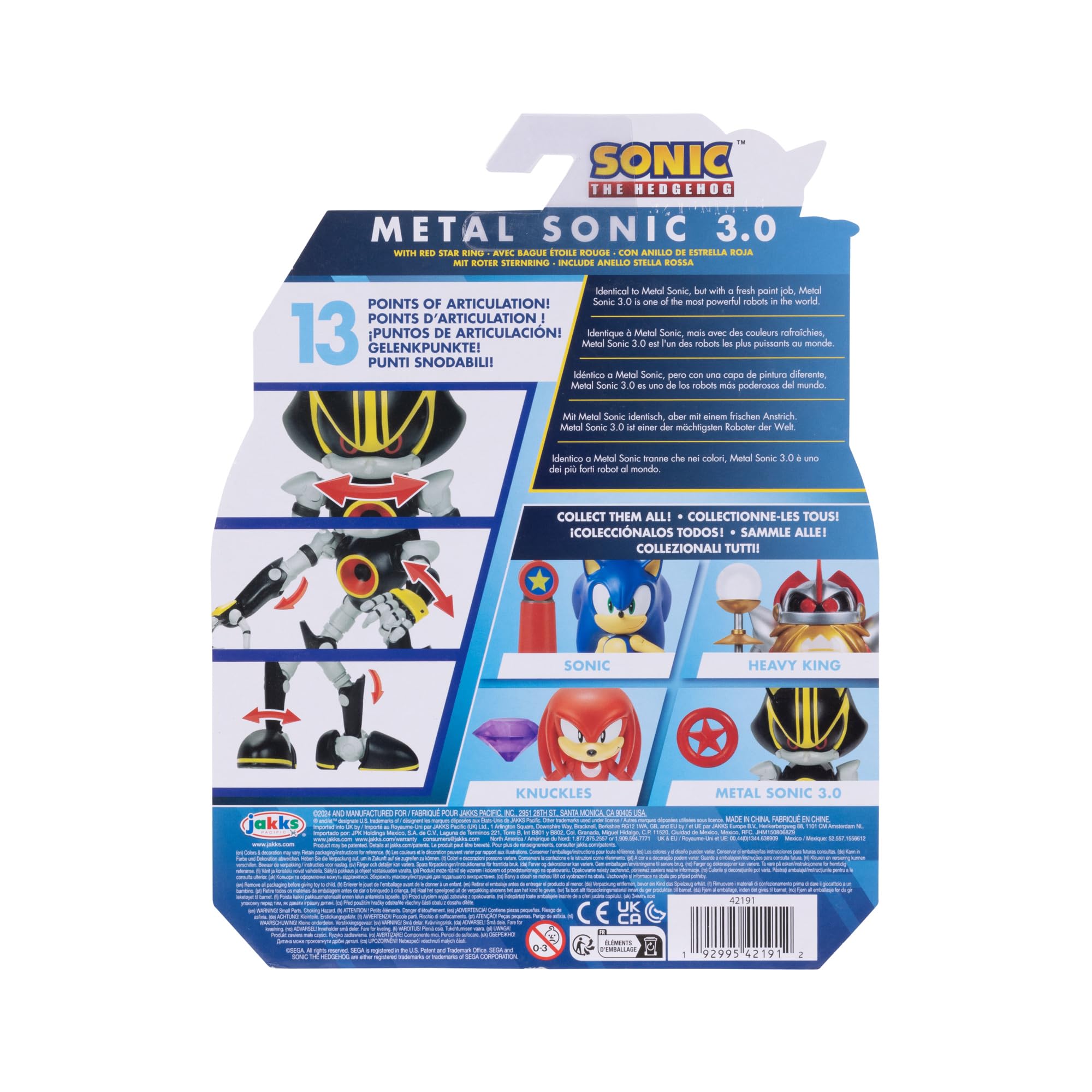 Sonic the Hedgehog 4-inch Metal Sonic 3.0 Action Figure with Red Star Accessory. Ages 3+ (Officially licensed by Sega)