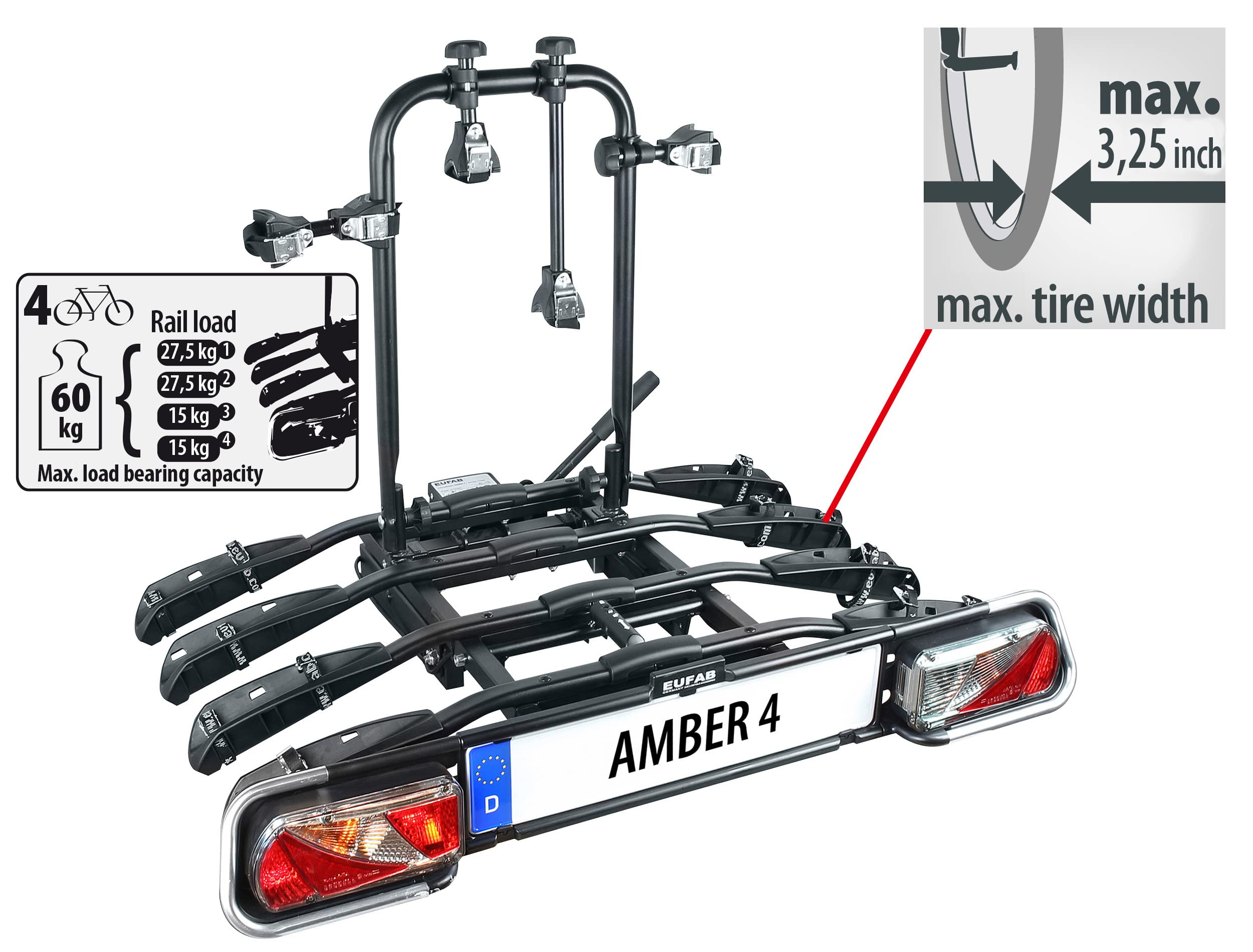 EUFAB 11556 Fahrradträger für die Anhängerkupplung 2