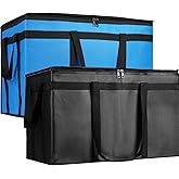 Bodaon 2PK Cooler Insulated Food Delivery Bag for Delivery Drivers, XXX-Large Thermal Bags for Catering/Hot Pizza, Travel/Camping/Picnic Basket，Grocery Reusable Warmer Frozen Essentials(Black +Blue)