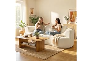 HOMCOM 3 Seater Sofa, 102" Chenille Boneless Cloud Couch with Wide Seat, Spring Cushions, High-Density Foam, 3 Pillows, Moder