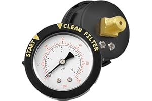 FLYINGAMZ 190059 Rear Mount Pressure Gauge, Compatible with Star Polymeric, FNS, SM & SMBW 4000/2000 Series, 0-60 PSI, for Pool/Spa Valve and Filter - Aftermarket Part