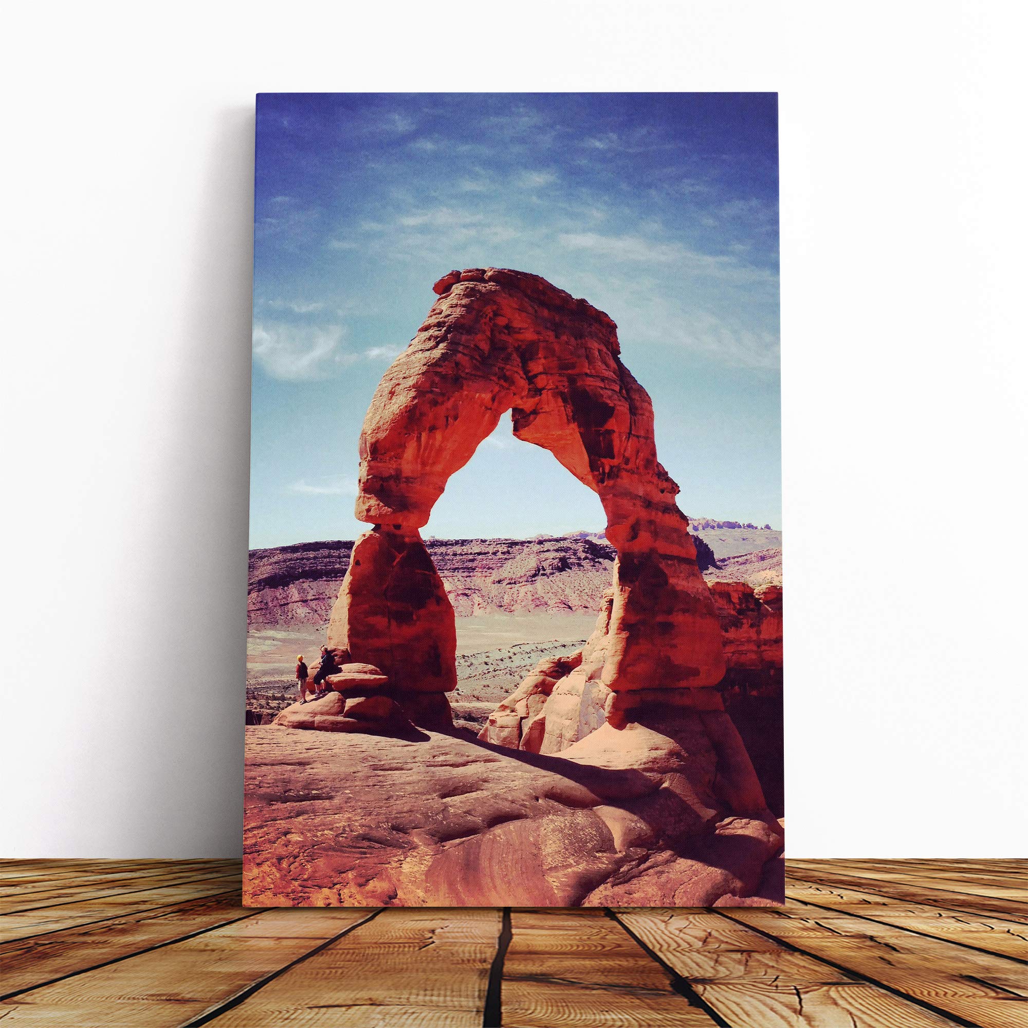 Sandstone Arch Utah USA Landscape Canvas Print | Gallery Wrapped 30mm Frame Wall Art | 20x14 inches | Ready to Hang | Modern Landscape Picture | Living Room Bedroom Lounge Office