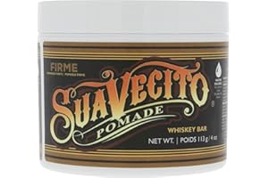 Suavecito Pomade Firme (Strong) Hold Whiskey Bar Scent 4 oz - Pomade For Men - Medium Shine Water Based Wax Like Flake Free Hair Gel - Easy To Wash Out - All Day Hold For All Hair Styles
