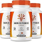 (3 Pack) Nerve Force – Premium Neuropathy Blend for Brain, Nerves & Concentration | NerveForce Capsulas for Memory, Focus & Clarity | Easy-to-Take for Daily Support, 90 Day Supply (180 Capsules)