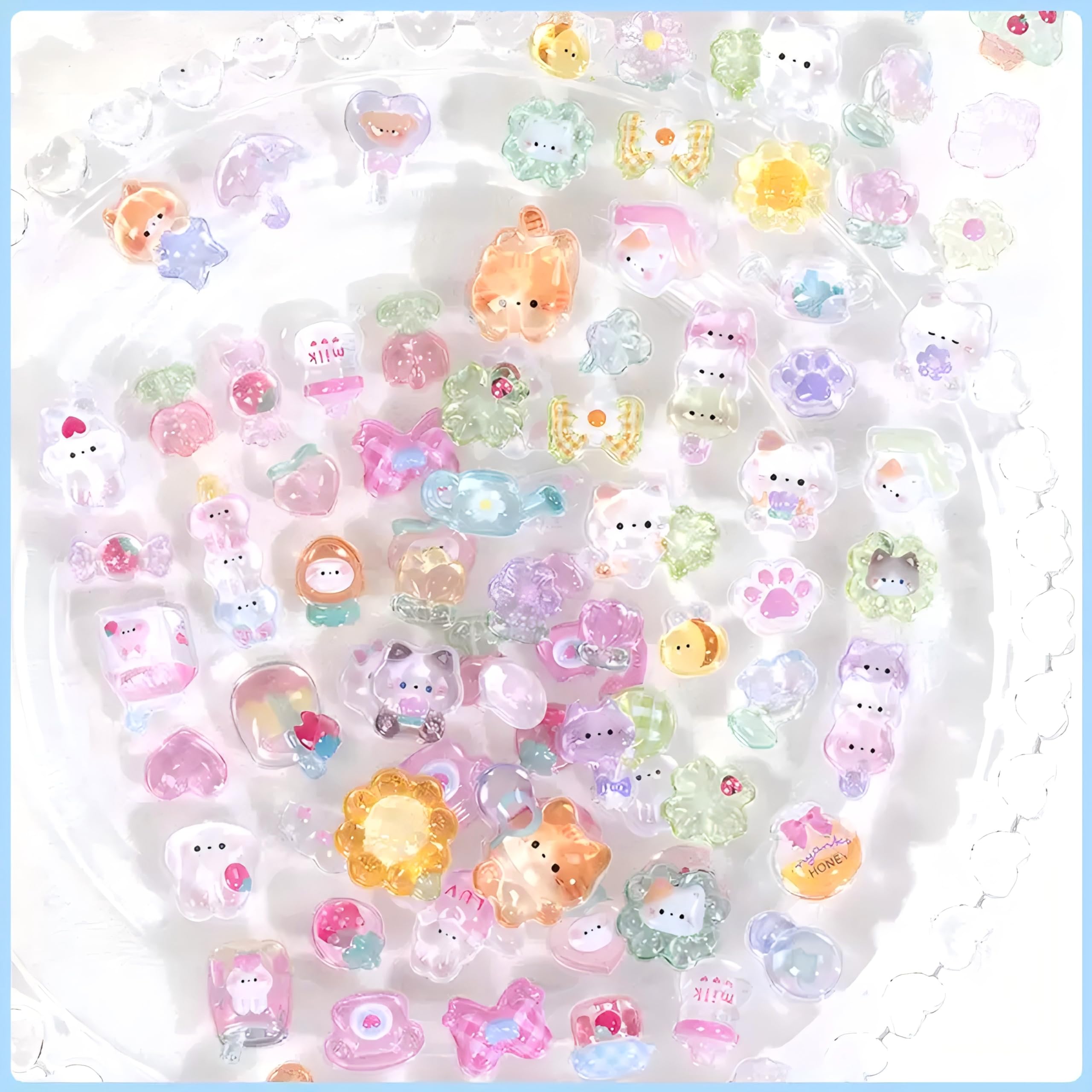 FotsvNogy ぷくぷくシール ぷっくり 立体シール 3Dシール ステッカー かわいい キラキラ おしゃれ 女の子 男の子 ごほうび 贈り物 DIY用 デコシール 手帳用 日記帳用 貼り付け可能 6枚セット