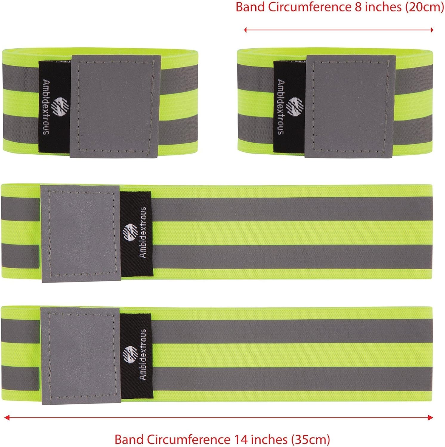 Reflective Bands for Men and Women | Reflectors for Runners, Cycling, Walking | Set of 4 Reflective Ankle Bands, Armbands, Wristbands | Reflector Tape Providing High Visibility Safety Apparel : Sports & Outdoors