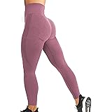 YEOREO Women High Waist Workout Gym Smile Contour Seamless Leggings Yoga Pants Tights