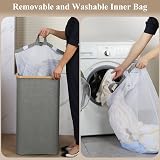 iEGrow 110L Extra Large Laundry Basket with Lid Grey view 5