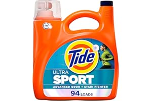 Tide Ultra Sport Liquid Laundry Detergent, 132 fl oz, 94 Loads, Laundry Detergent Liquid with Advanced Sweat plus Stain Fight