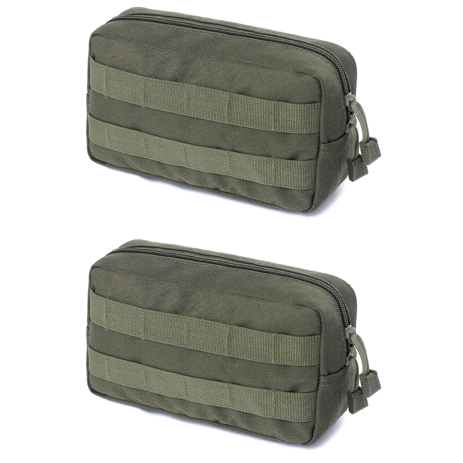 TRIWONDER Tactical-admin Molle Pouch EDC Bag EMT Utility Bag Military Belt Pouch for Hiking Hunting (Green - 2 Pack) — image 1