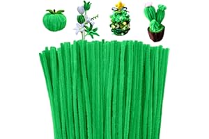 Mnuizu 200pcs Pipe Cleaners,Pipe Cleaners Chenille Stems for Craft, Fuzzy Sticks Christmas Craft Supplies for DIY Art & Creative Crafts Decorations（Fruit Green）