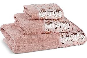 Zahari Home Sinatra 3 Piece Bathroom Towel Set Bath Towel Hand Towel Wash Cloth Absorbent, Blush