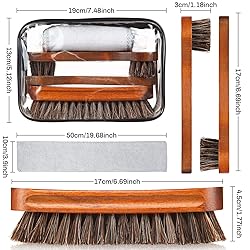4 Pcs Horsehair Shoe Brush Kit Polishing Daubers