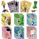 24 Pcs Games Cartoon Stickers, Mixed &amp; Matched with 8 Designed Characters(3 of Each) Stickers, Cute Pixel Party Favors