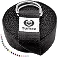 Tumaz Yoga Strap/Stretch Bands [15+ Colors, 6/8/10 Feet Options] with Extra Safe Adjustable D-Ring Buckle, Durable and Comfy Delicate Texture - Best for Daily Stretching, Physical Therapy, Fitness
