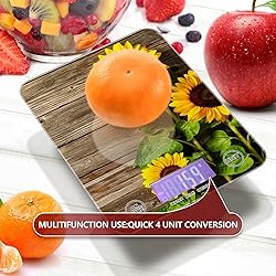 Autumn Sunflowers Wooden Food Scale Waterproof