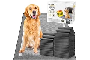 CROCI Charcoal Puppy Pads with Adhesive Tabs, 28x34in Extra Large Pee Pads for Dogs, Odor-Control Super Absorbent Quick-Dry Leak-Proof, Disposable (40 Counts)