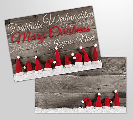 Lot De 10 Cartes De Noel Avec Enveloppe 10 Cartes Pliantes Nostalgiques Pour Noel Avec Enveloppes Assorties Format Din A 6 14 8 X 10 5 Cm Amazon Fr Fournitures De Bureau