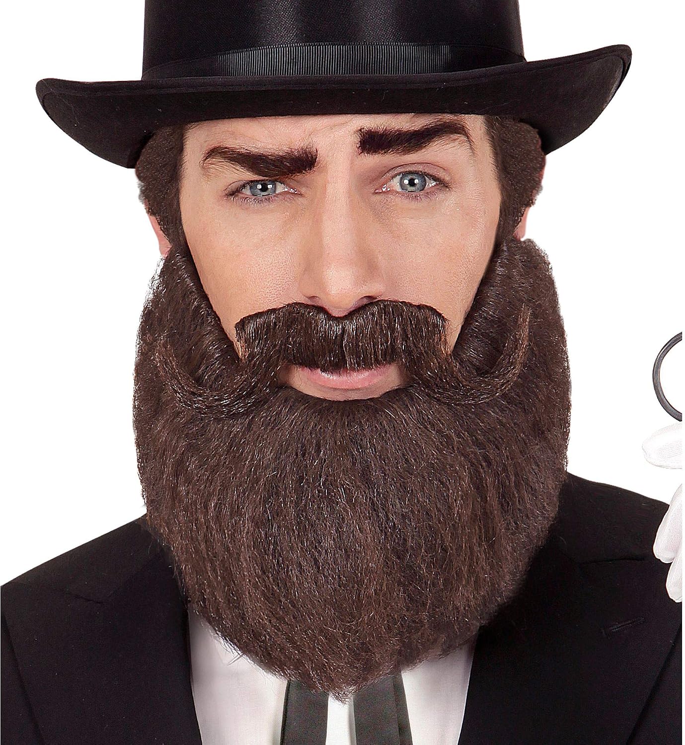 WIDMANN 02092 - Beard with Mustache for Adult Man English, Eighteenth Century, Nineteenth Century, Carnival, Theme Parties, Brown Color