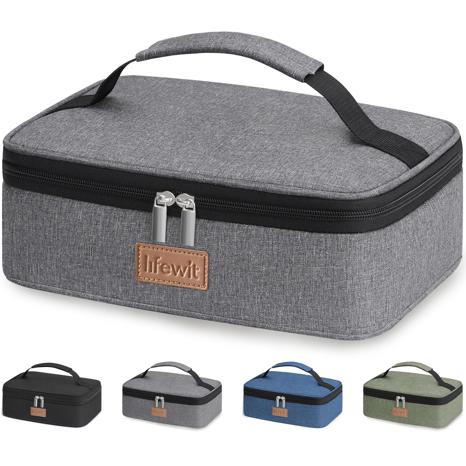 Lifewit Insulated Lunch Bag for Men Women, Thermal Lunch Box Adults, Small Cool Bag Lunch Pail, Waterproof Reusable Cooler with Soft Handle for Work Picnic, Grey, 4L