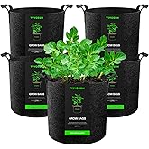 VIVOSUN 5-Pack 3 Gallon Plant Grow Bags Heavy Duty Thickened Nonwoven Fabric Pots with Handles