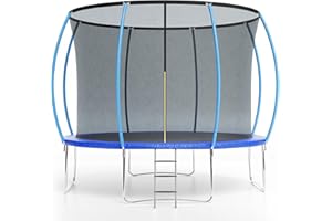Garveetools Trampoline 10FT 12FT 14FT 16FT with Enclosure & Ladder, ASTM Approved Heavy-Duty Outdoor Recreational Trampoline for Kids Adults, 440LB Capacity​