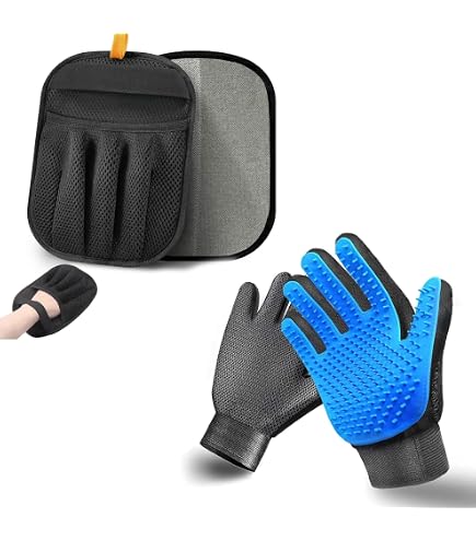 thumbnail image 2 of Pet Grooming Gloves – Gentle Deshedding Brush For Dogs & Cats – Hair Remover Mitt (Y010) 2 of 4
