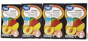 Great Value Sugar Free, Low Calorie ENERGY Peach Mango Drink Mix (Pack of 4)