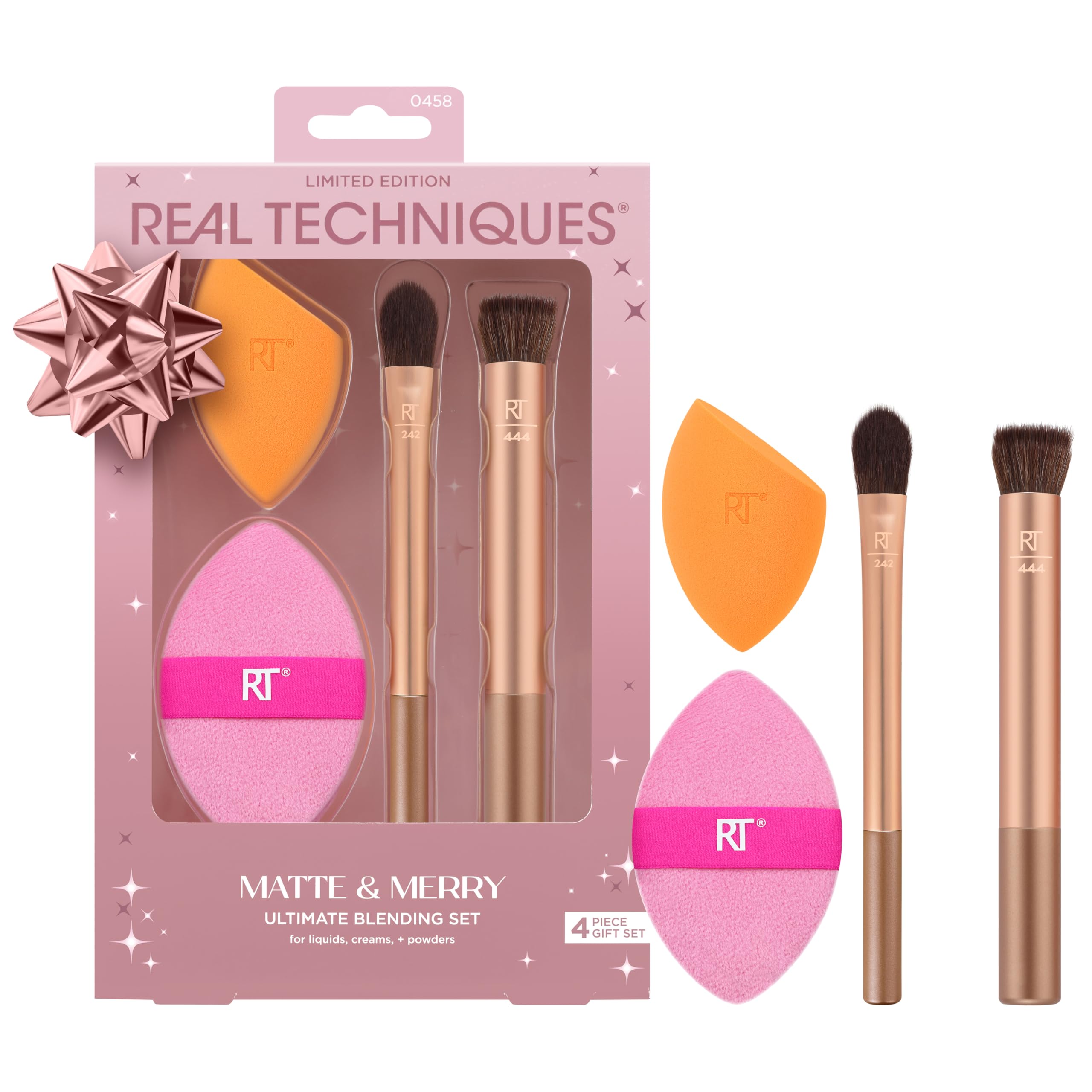 Real Techniques Matte & Merry Ultimate Blending Kit, 4 Piece Limited Edition Gift Set