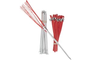 Trail Chasers Ground Markers Orange 6 Inch Marking Whiskers with Lightweight Non-Rust Aluminum Stakes (Pkg of 10)