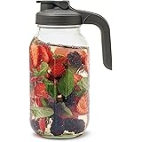 County Line Kitchen - Heavy Duty Glass Mason Jar Pitcher - Wide Mouth, 2 Quart (64 oz / 1.9 Liter), Gray