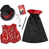 Melissa & Doug Magician Costume Role Play Set - Includes Hat, Cape, Wand, Magic Tricks