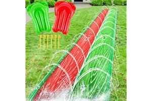 Foilswirl 6.5 x 30ft Slip Water Slide with 2 Inflatable Bodyboards, Extra Long Waterslides Tarp with Sprinkler Heavy Duty for Backyard Lawn Summer Outdoor Activities, Upgrade Inflatable Safety Design