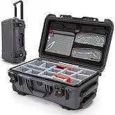 Nanuk 935 Pro Photo Kit – Waterproof Travel Camera Hard Case with Padded Dividers and Wheels, 22” x 14” x 9” - Dustproof and Impact Resistant, Airline Carry-On Approved – Graphite