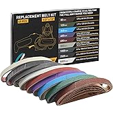 45 Pcs 1/2" x 12" Replacement Sharpening Belt Kit for Official Work Sharp Knife &amp; Tool Sharpener (WSKTS &amp; WSKTS-KT/Mk.1 &amp; Mk.2) - Assorted Grits (80/120/240/400/600/800/1000/2500/5000)