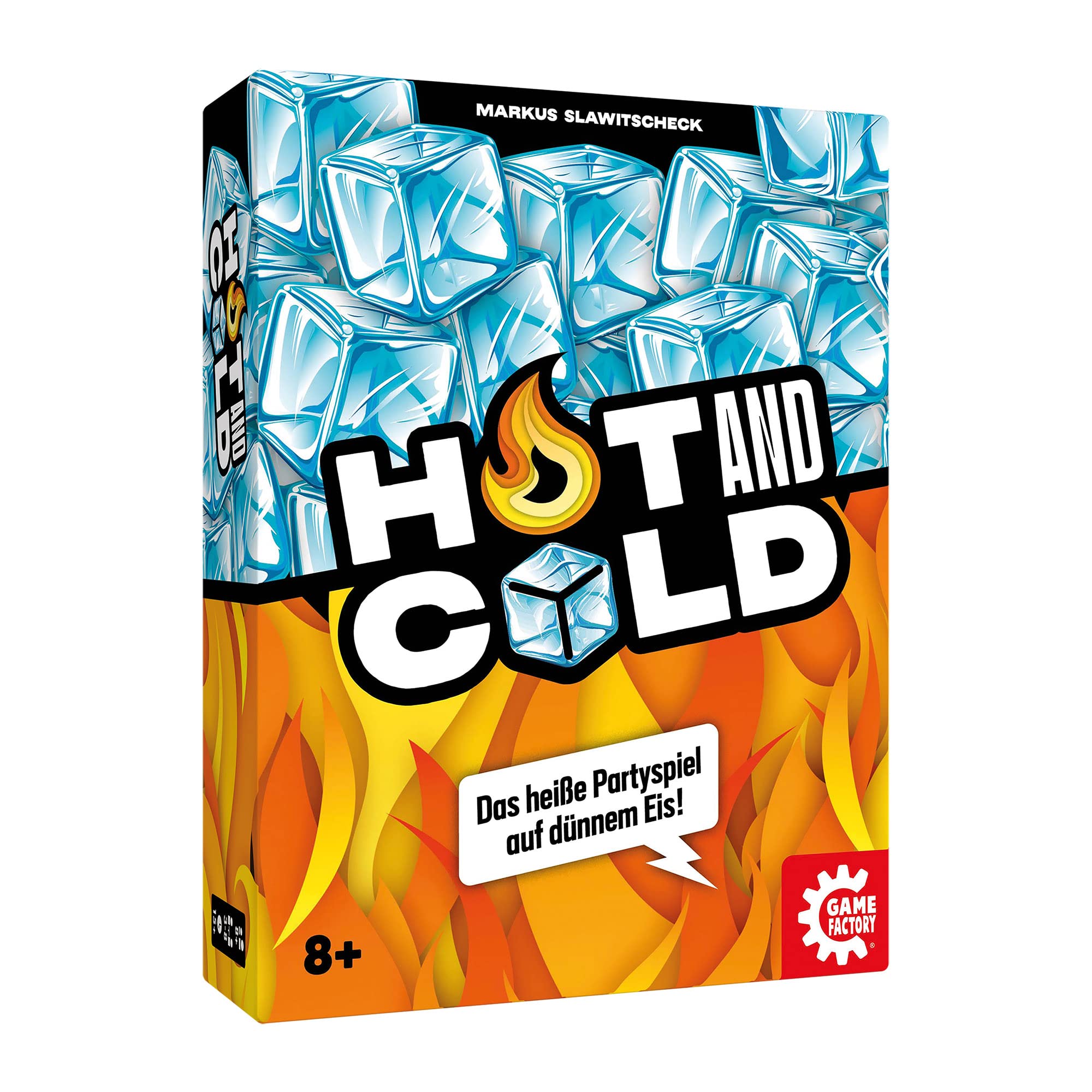 Game Factory 646296 Hot and Cold, the hot party game on thin ice, for 3 to 8 players, for adults and children from 8 years