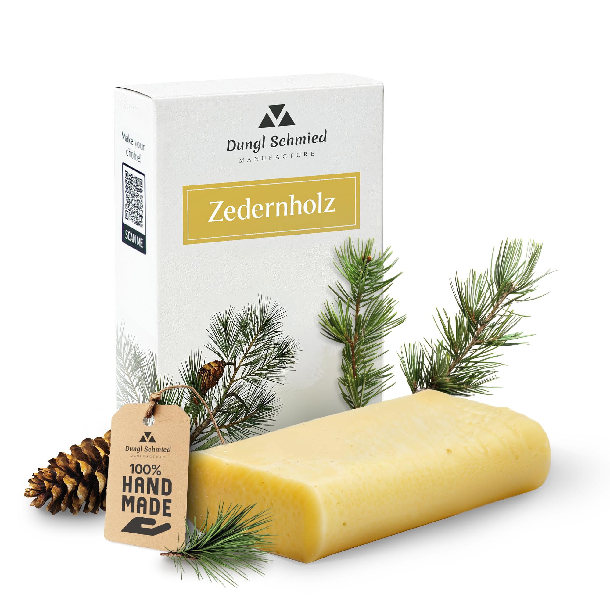 Dungl Schmied Soap Cedar Wood Handmade Lavender Cedar Wood Scented Natural Without Palm Oil Care Soap with Natural Ingredients Vegan For All Skin Types