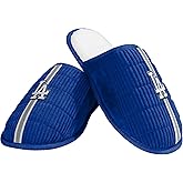 FOCO MLB Men's Officially Licensed Embroidered Primary Logo Game Day Team Color Baseball Sherpa Slides Slippers