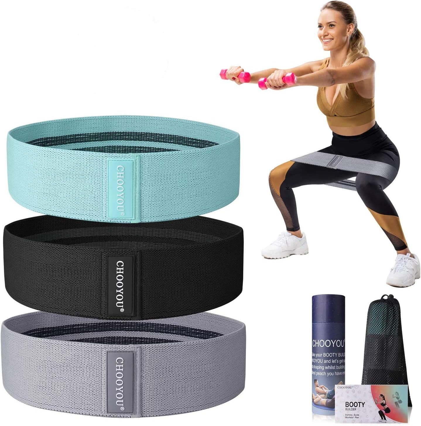 TwobeFit Resistance Hip Bands, Booty Exercise Workout Fitness Bands for