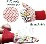 Grantop Gardening Gloves for Women 2 Pairs Floral Non-Slip Elastic Cuffs view 4