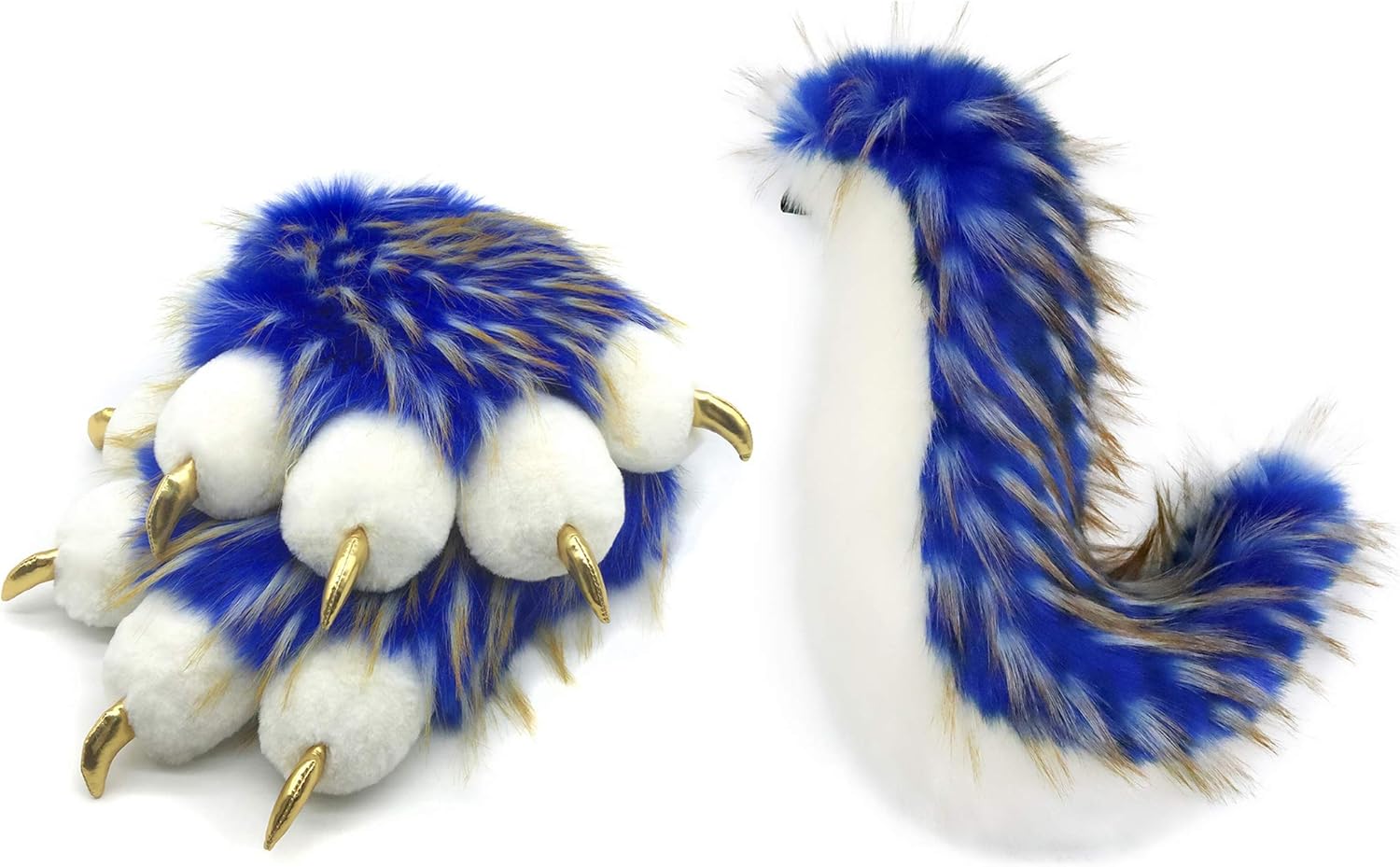 FurryValley Fursuit Paws&Tail Furry Partial Cosplay Party Costume for Kids Adults