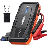 AstroAI S8 Car Battery Jump Starter 1500A - Portable 12V Lithium Jump Box | BOOST for Dead Battery, 3 Mode Flashlight, Power Bank &amp; Smart Jumper Cables - for 6.0L Gas and 3.0L Diesel Engine, Orange
