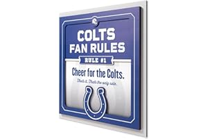 YouTheFan Officially-licensed NFL Fan Rules Wall Art, multiple layers, humorous team artwork sports fan motto, showcases funny rules, indoor decor