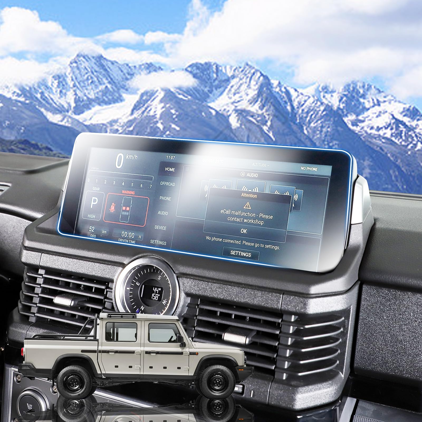 METYOUCAR Car Navigation Screen Protector for Ineos Grenadier 2020-2024 Center Consoles Touchscreen Navigation Touch Screen Protector,HD Clear Tempered Glass 9H Scratch Resistance Accessories