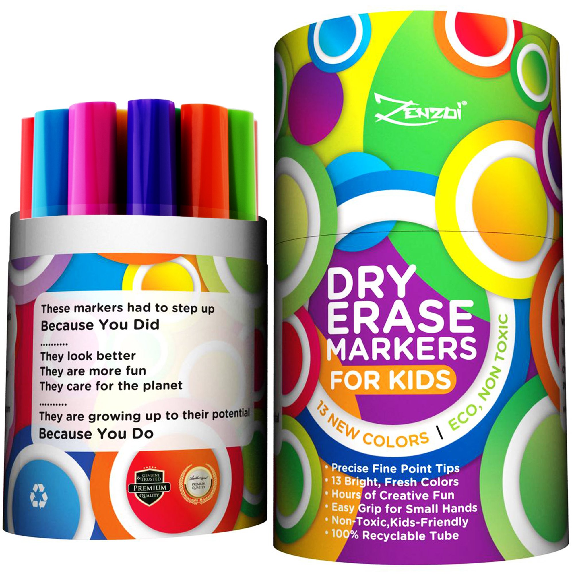Dry Erase Markers for Kids Whiteboard Erasable Marker Pens Set Fine Tip