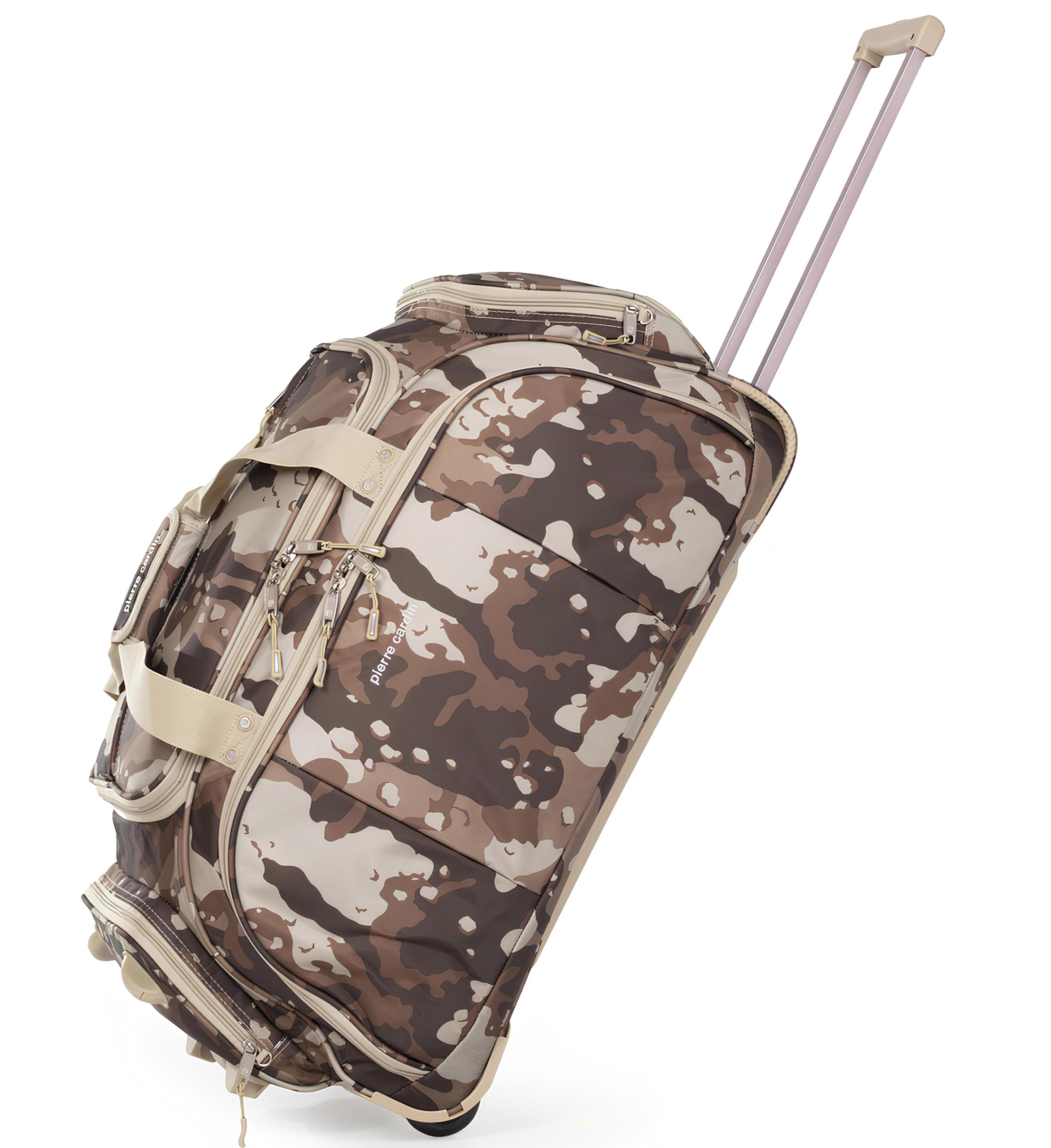 Pierre Cardin Lightweight Roller Holdall with Wheels - Durable Medium Duffle Bag Versatile Travel Holdall, Gym, Tool, Ice Skate and Cricket Bag | 78L Wheeled Duffel CL769 (Medium Camo 26")