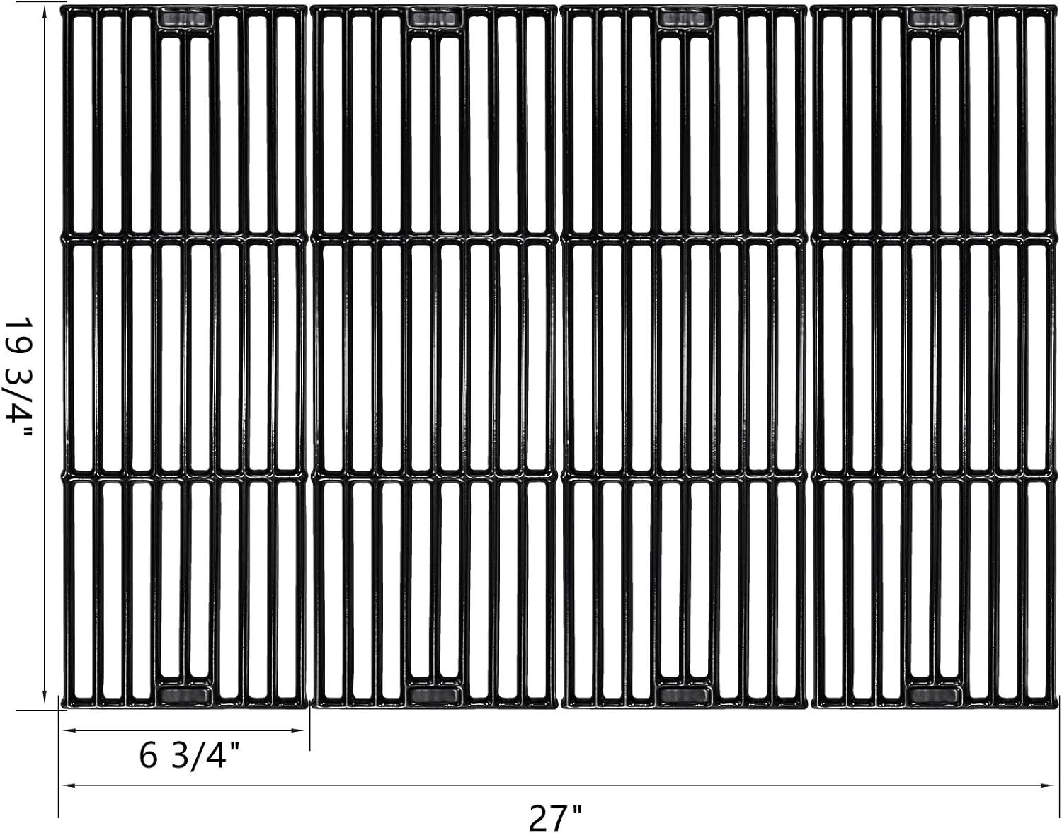 Hisencn Porcelain Coated Cast Iron Cooking Grates Replacement for Chargriller 2121, 2123, 2222, 2828, 3001, 3030, 3725, 4000, 5050, 5252, Set of 3, 19 3/4" Char griller Duo 5050 Grids : Garden & Outdoor